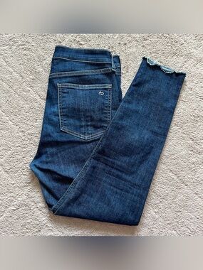Rag & Bone 10 Inch Ankle Skinny Jeans Raw Hem Preppy Minimalist Capsule Size 28